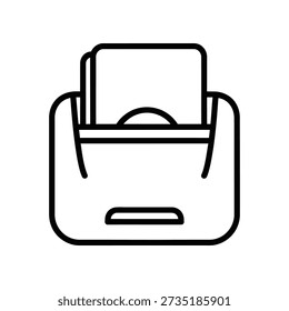 Minimalist illustration of a printer with paper tray open