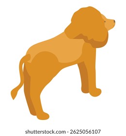 Minimalist illustration of a proud lion standing and looking to the side
