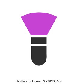 Minimalist illustration of purple makeup brush icon