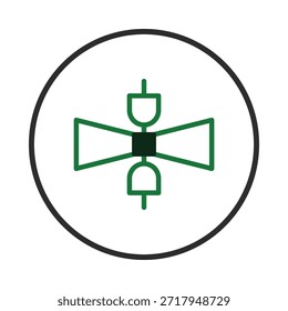 Eine minimalistische Illustration, die vernetzte Energielösungen darstellt. Es vermittelt Ideen von Nachhaltigkeit, erneuerbaren Ressourcen und vernetzten Systemen. Ideal für die Präsentation umweltfreundlicher