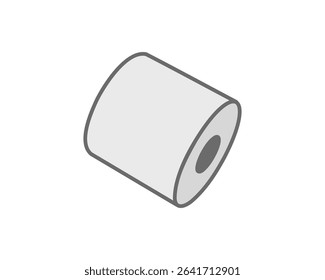 A minimalist illustration of a roll of paper, symbolizing beginnings, potential, or the continuous flow of information.  Perfect for presentations, websites, or apps needing a clean, modern aesthetic.