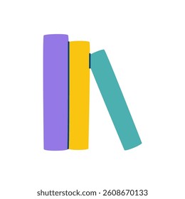 Minimalist illustration of row of books. Perfect for library and reading designs.