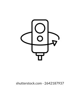 Minimalist Illustration Of A Scanning Device With Circular Arrow