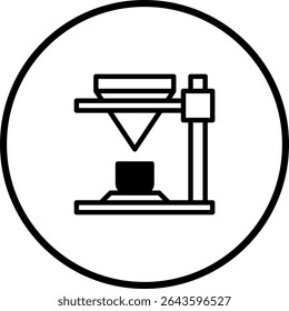 Ilustração minimalista de um instrumento científico para medição de substâncias químicas