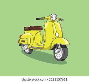 Ilustração minimalista do estilo retro da bicicleta de scooter