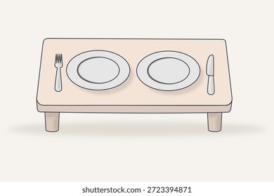A minimalist illustration of a shared table as a metaphor for shared moments, equality, and emotional closeness, free from gender roles and romantic clichés. A modern, neutral depiction of love, care, and dialogue, suitable for Valentine's Day and relationship-related themes.
