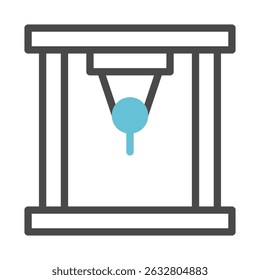 Minimalist illustration showcasing a pendulum, a classic symbol of motion, timekeeping, and physics. It evokes notions of scientific investigation and precision instruments used in experiments.