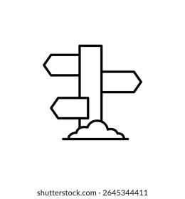 Minimalist Illustration Of A Signpost With Multiple Arrow Directions
