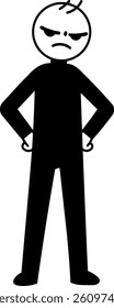 Minimalist illustration of a silhouette style character expressing feelings of anger