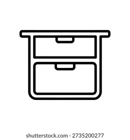 Minimalist illustration of a simple bedside table with two drawers