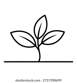 Minimalist illustration of a small plant