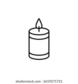 Minimalist illustration of a solitary lit candle with subtle flame