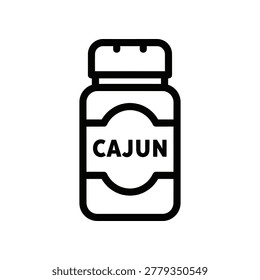A minimalist illustration of a spice bottle labeled 'Cajun' on a white background, ideal for culinary and recipe content.