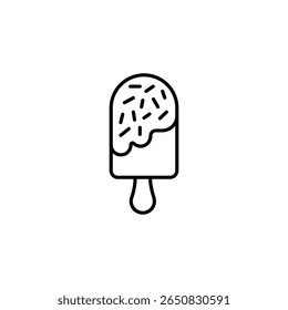 Minimalist Illustration Of A Sprinkled Ice Cream Pop On A Stick