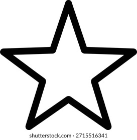 Ilustração minimalista de uma forma de estrela com cinco pontos, delineada em preto sobre um plano de fundo branco