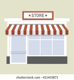 minimalist illustration of a store front, eps10 vector