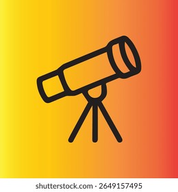 Uma ilustração minimalista de um telescópio perfeito para entusiastas da astronomia e conteúdo educacional sobre exploração espacial e ciência.