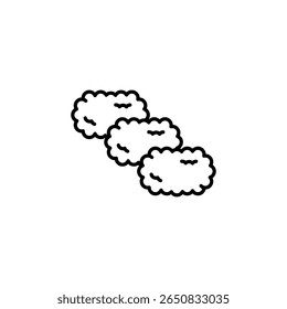 Minimalist Illustration Of Three Hash Browns In Outline Style