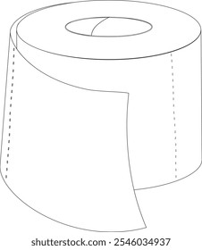 Minimalist Illustration of Toilet Paper Roll for Personal Care and Hygiene Projects