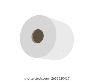 Uma ilustração minimalista de um rolo de papel higiênico, perfeito para higiene, limpeza ou projetos relacionados ao banheiro. Seu estilo simples transmite limpeza e praticidade.