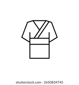 Minimalistische illustratie van een traditionele Japanse kimono schets kunst