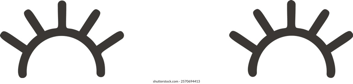 Minimalist illustration of two closed eyes, symbolizing relaxation, sleep, or dreaming, with a simple, hand drawn aesthetic, isolated on a white background