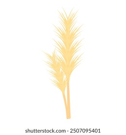 Minimalist illustration of two wheat stalks with a white background