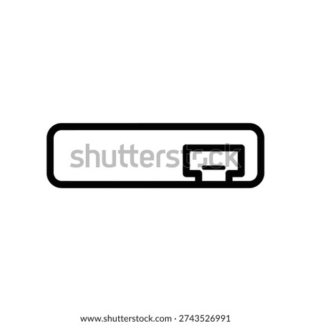 A minimalist illustration of a USB flash drive on a white background, ideal for tech and digital concepts.