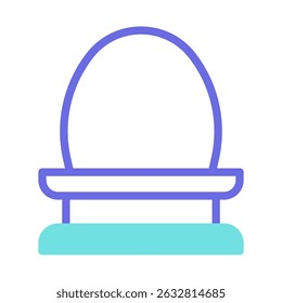 Minimalist illustration of a vanity mirror with a unique pastel color scheme