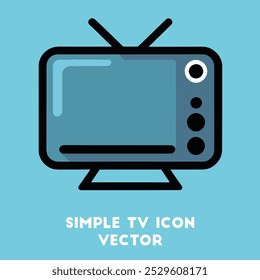 Una ilustración minimalista de un televisor vintage con un contorno negro.