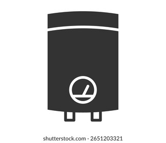 Ilustração minimalista de um aquecedor de água. Perfeito para representar eletrodomésticos, encanamento ou conforto. Use-o para infográficos ou projetos de web design.