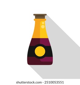 Ilustração minimalista de uma garrafa de vinho lançando uma sombra longa, evocando os prazeres de uma bela colheita