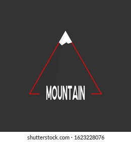 Minimalist illustration of the word Mountain - Vector format