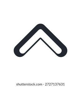 Minimalist image of a dark gray arrow pointing upwards, set against stark black backdrop creating a focused effect.