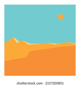 Minimalist image of a desert landscape.