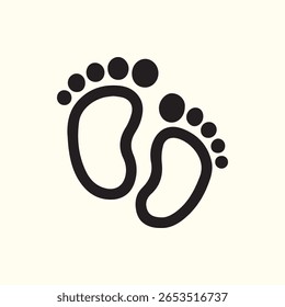 Minimalist image displaying baby footprints representing a new beginning. Perfect for baby announcements, nursery decor, or celebrating a child's early milestones.