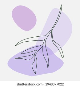 Ein minimalistisches Bild von herabfallenden Blättern. Malerei fallender Blätter.