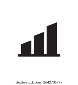 The minimalist image showcases a black bar graph on a white background, symbolizing progression and positive business trends. The design is isolated and clean.