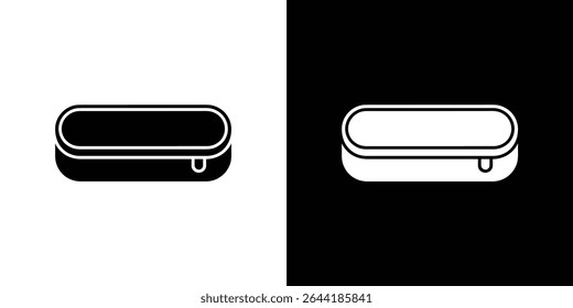 Imagem minimalista mostrando dois objetos retangulares idênticos com cantos arredondados, um preto sobre branco e um branco sobre preto. Isso destaca as formas geométricas básicas.