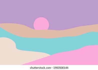 Fondo del patrón de paisaje del Boho imaginario minimalista