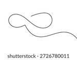 Minimalist infinity symbol continuous one line art vector illustration isolated on white background