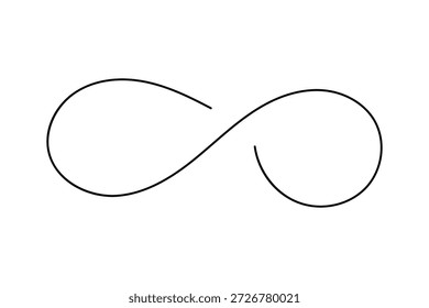 Símbolo de infinito minimalista Ilustración vectorial de arte de una línea continua aislada sobre fondo blanco