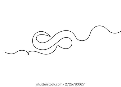 Minimalist infinity symbol continuous one line art vector illustration isolated on white background