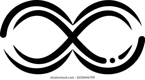 Minimalist infinity symbol monoline logo design in black with transparency