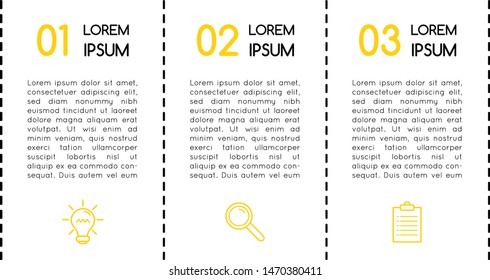 Minimalist infographic template with 3 options. Vector