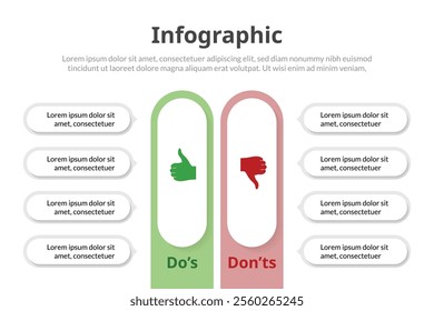 Minimalist Infographic Template, Dos and Don’ts, Pros and Cons, Versus Comparison Made Simple