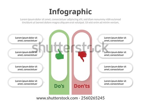 Minimalist Infographic Template, Dos and Don’ts, Pros and Cons, Versus Comparison Made Simple