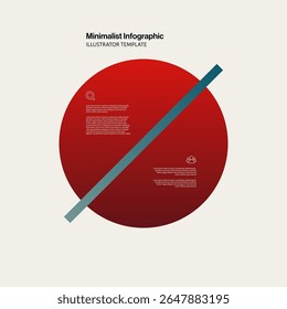 Plantilla de infografía minimalista con Grande círculo dividido en el medio. Editable eps10 Vector.