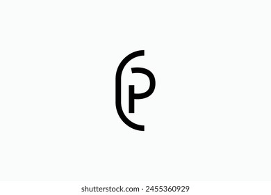 minimalist initial CP logo vector design template. simple monogram CP letter logo design vector illustration with outline, line art and modern styles 