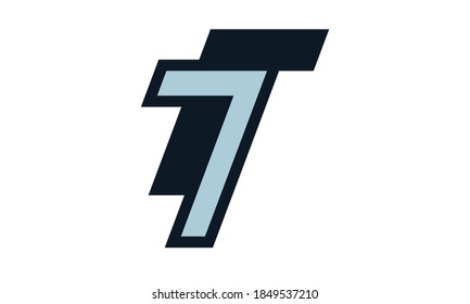 Minimalist initial F7 logo template